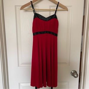 Flowy Red Empire Waist Mini Dress